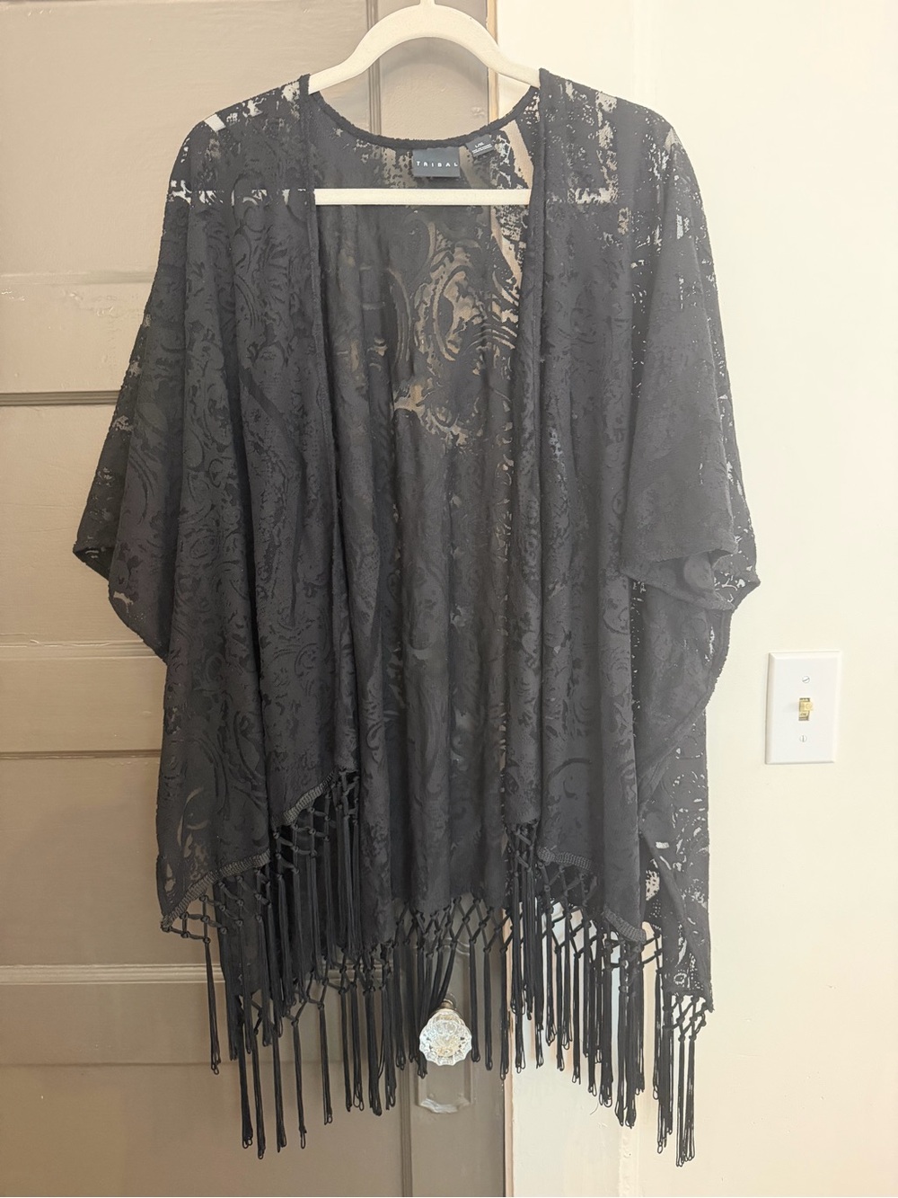 Tribal Black lacy Shawl